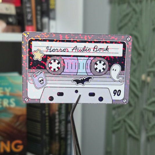 Book Genre Cassette Tape Stickers - Audio Book - Holographic - Dots