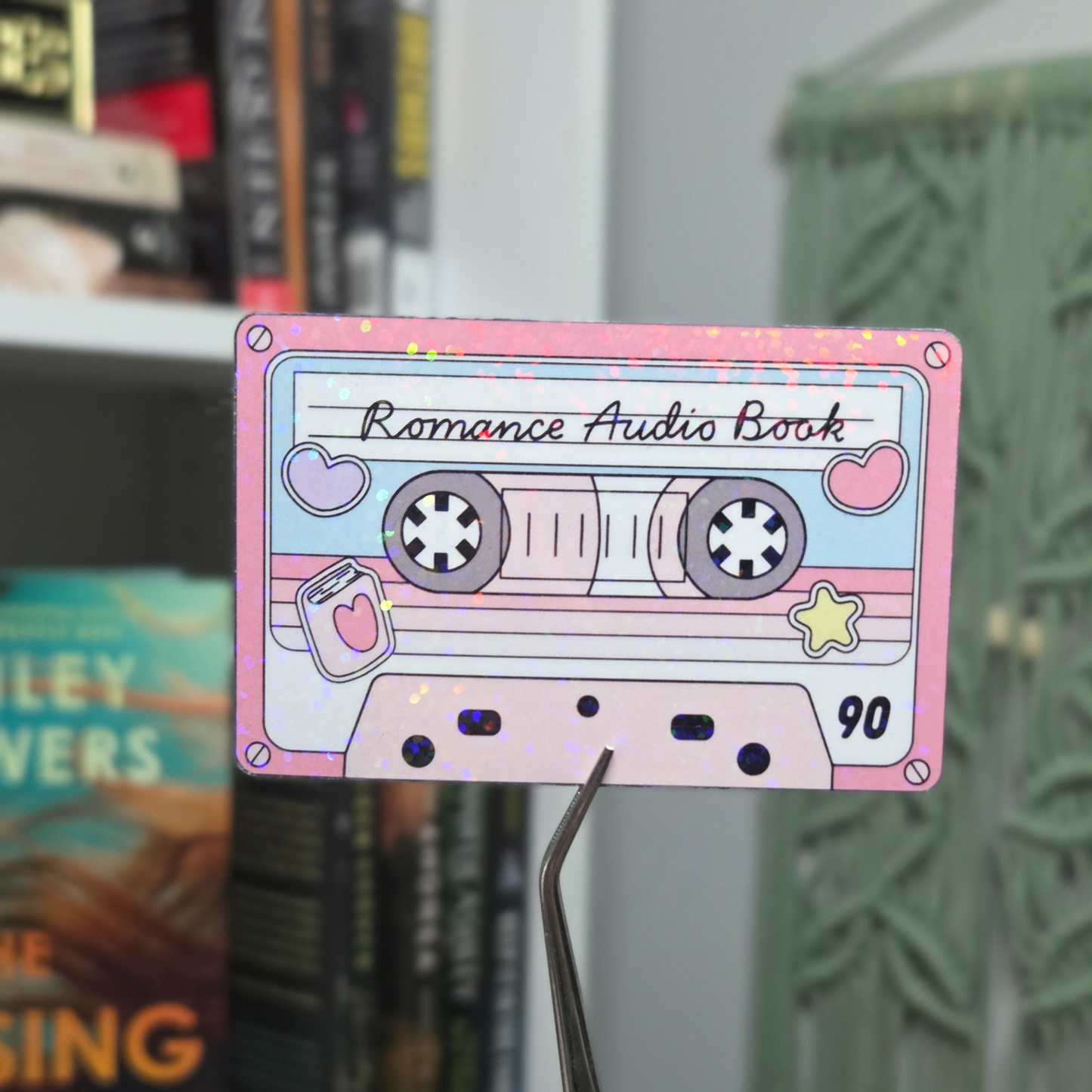 Book Genre Cassette Tape Stickers - Audio Book - Holographic - Dots