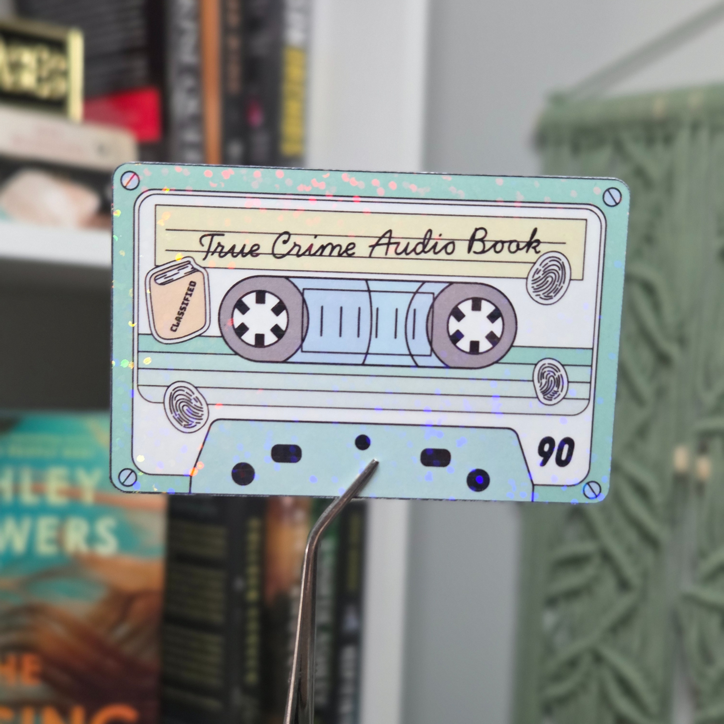 Book Genre Cassette Tape Stickers - Audio Book - Holographic - Dots